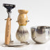 Men's shaving set with solid wood handle