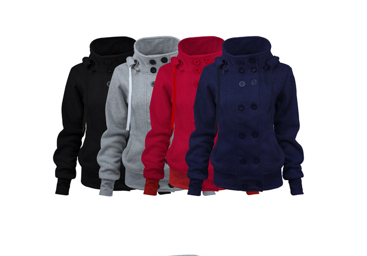 Autumn and winter new AliExpress best selling Double-breasted detachable hooded jacket Thick warm cotton coat women