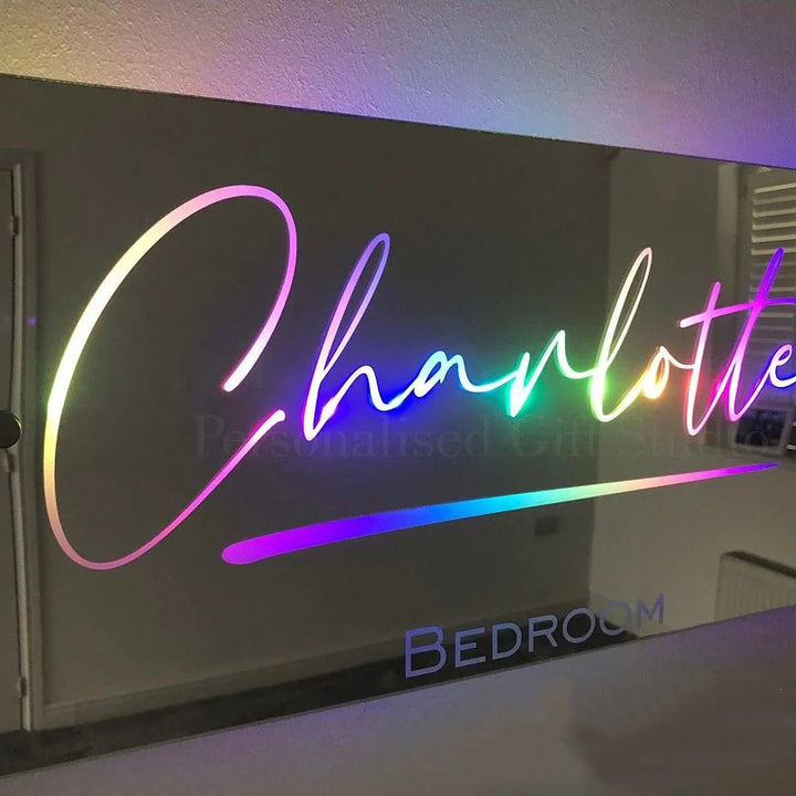 Personalized Name Bedroom Decor Illuminated Mirror