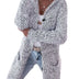 Women's Medium Length Cardigan Knitted Long Sleeve Sweater Snowflake Coat