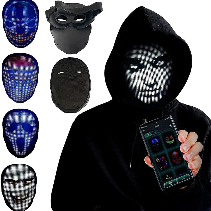 Halloween Face Masks Full Color LED Luminous Mask Face Changing Mask Party Bar Props