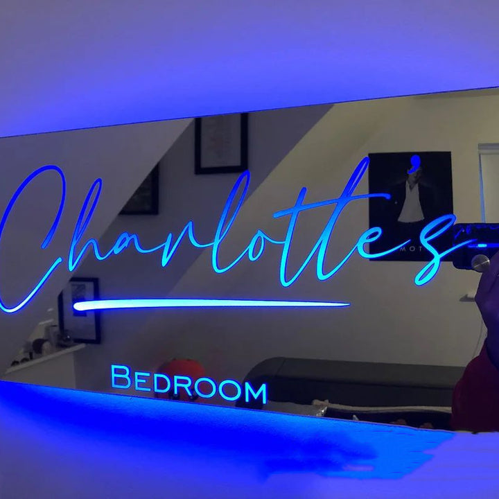 Personalized Name Bedroom Decor Illuminated Mirror