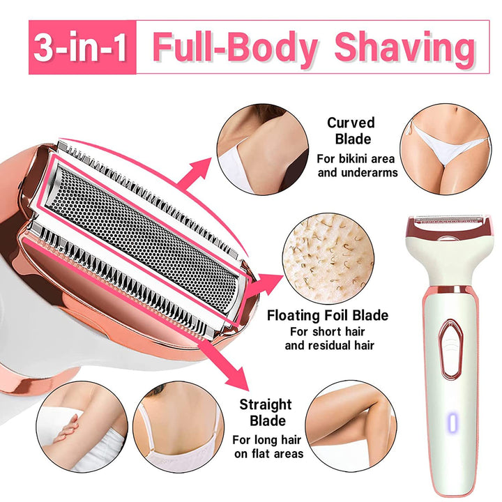 Four-in-one Women's USB Rechargeable Electric Shaver And Eyebrow Trimmer