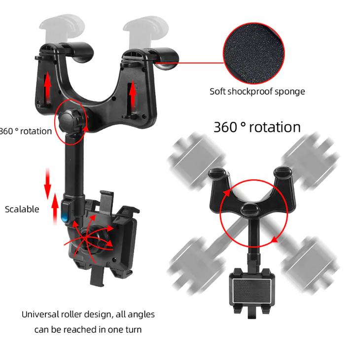 Soporte giratorio para coche para teléfono inteligente de 360°